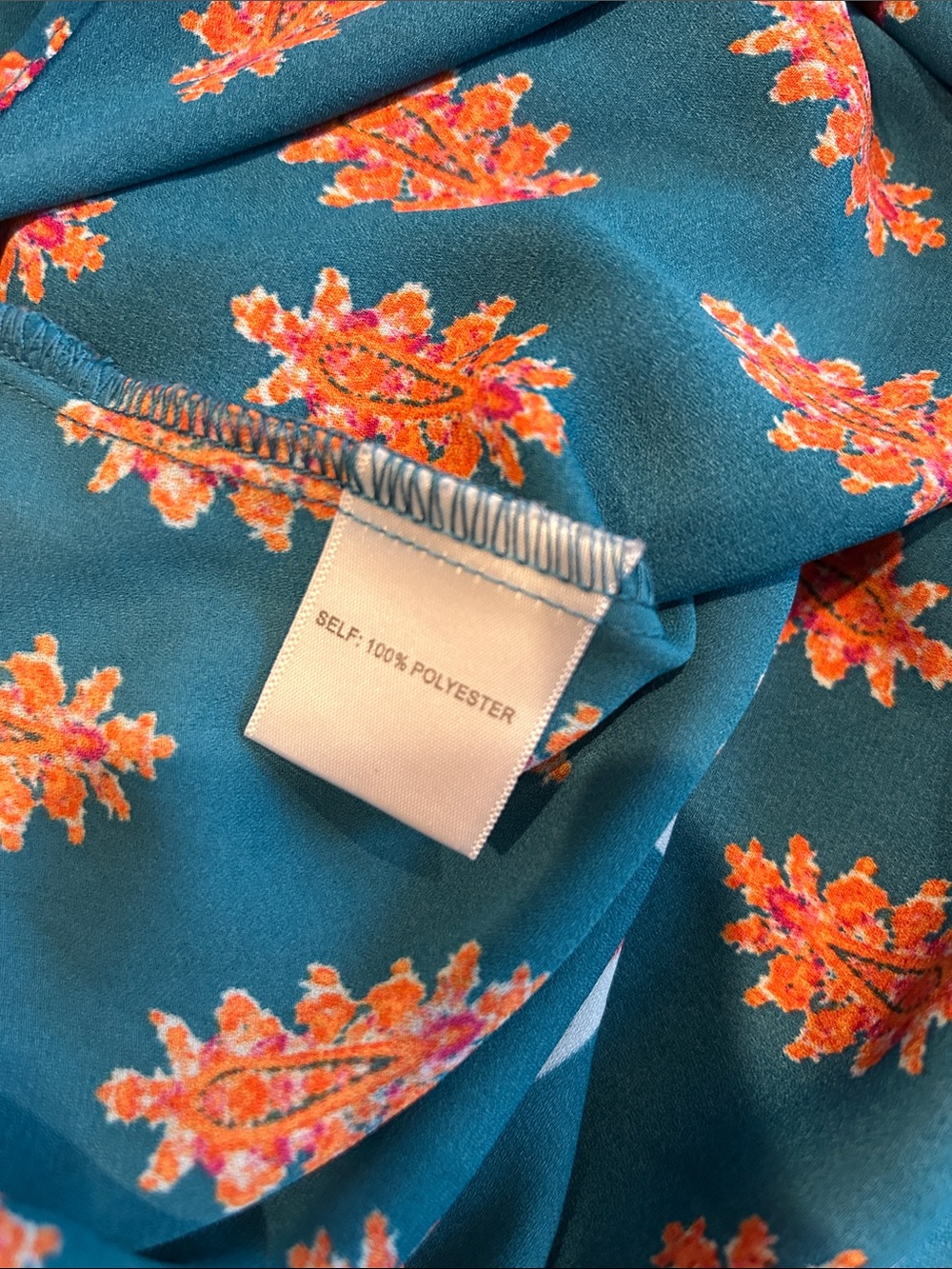 ๐ธ3 FOR $20๐ธ
Teal Floral Button-Up Shirt with Orange Print - Picture 8 of 9